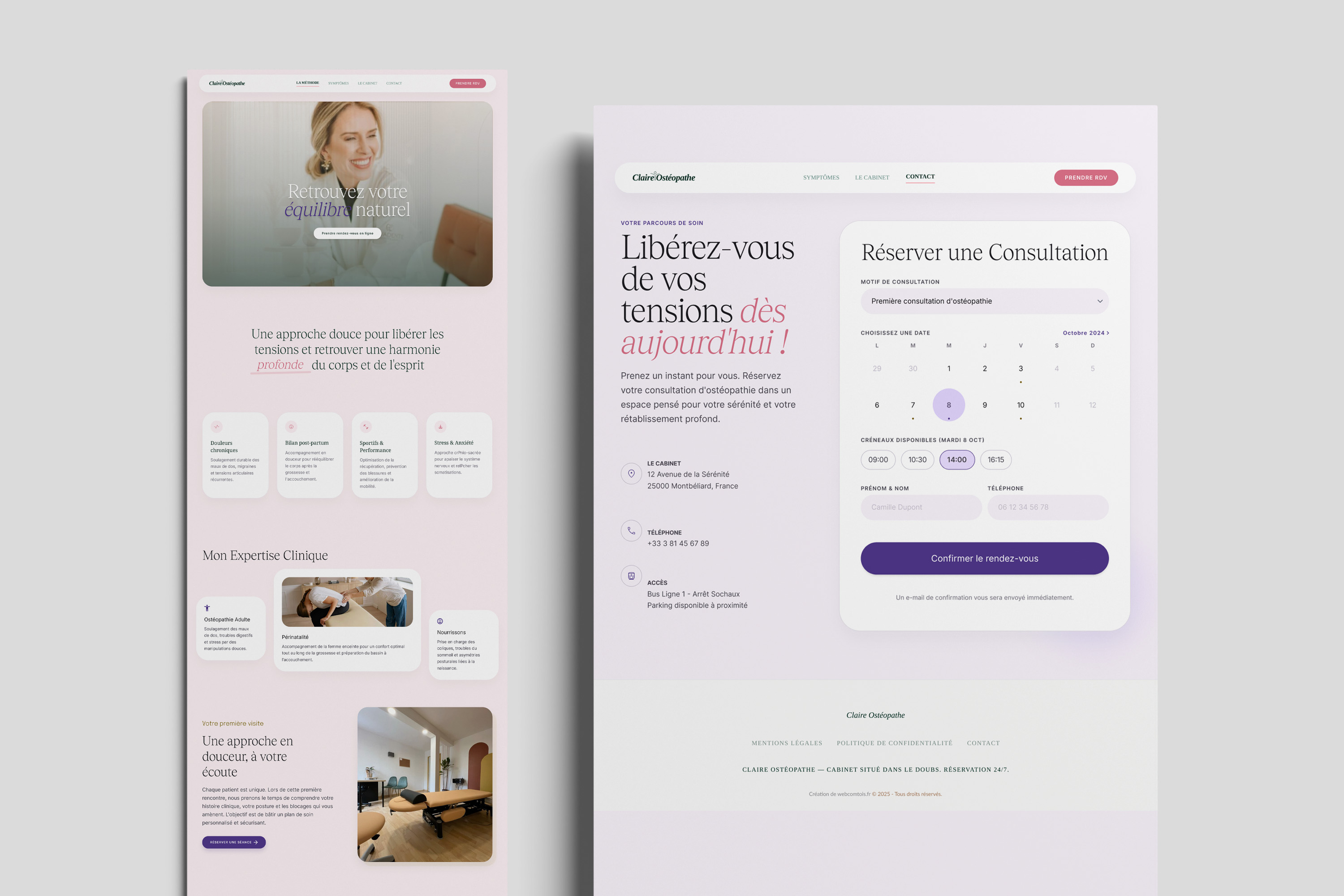 Pages intérieures — Soins et approche